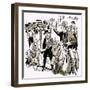 Putting Up a Barbed-Wire Fence across America-null-Framed Giclee Print