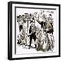 Putting Up a Barbed-Wire Fence across America-null-Framed Giclee Print