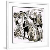 Putting Up a Barbed-Wire Fence across America-null-Framed Giclee Print