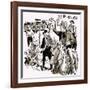 Putting Up a Barbed-Wire Fence across America-null-Framed Giclee Print