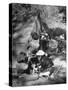 Putting Up a Tent, Some Junior High Girl Scouts Working Toward Camp Craft Badge-Ed Clark-Stretched Canvas