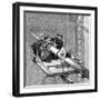 Putting Wire Wrapping around the Suspension Cables, Brooklyn Suspension Bridge, 1883-null-Framed Giclee Print