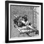 Putting Wire Wrapping around the Suspension Cables, Brooklyn Suspension Bridge, 1883-null-Framed Giclee Print