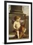 Putto jouant de la basse de viole-Laurent de La Hyre-Framed Giclee Print