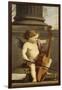 Putto jouant de la basse de viole-Laurent de La Hyre-Framed Giclee Print