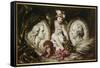 Putto with Medallion Portraits of Friedrich Von Schiller and Johann Wolfgang Von Goethe, 1881-Ferdinand Keller-Framed Stretched Canvas