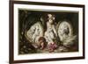 Putto with Medallion Portraits of Friedrich Von Schiller and Johann Wolfgang Von Goethe, 1881-Ferdinand Keller-Framed Giclee Print