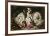 Putto with Medallion Portraits of Friedrich Von Schiller and Johann Wolfgang Von Goethe, 1881-Ferdinand Keller-Framed Giclee Print