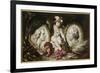 Putto with Medallion Portraits of Friedrich Von Schiller and Johann Wolfgang Von Goethe, 1881-Ferdinand Keller-Framed Giclee Print