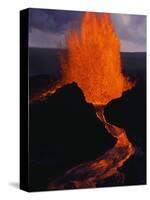 Puu Oo Crater Erupting-Jim Sugar-Stretched Canvas