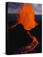 Puu Oo Crater Erupting-Jim Sugar-Stretched Canvas