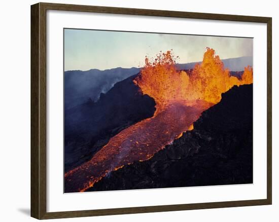 Puu Oo Crater Erupting-Jim Sugar-Framed Photographic Print