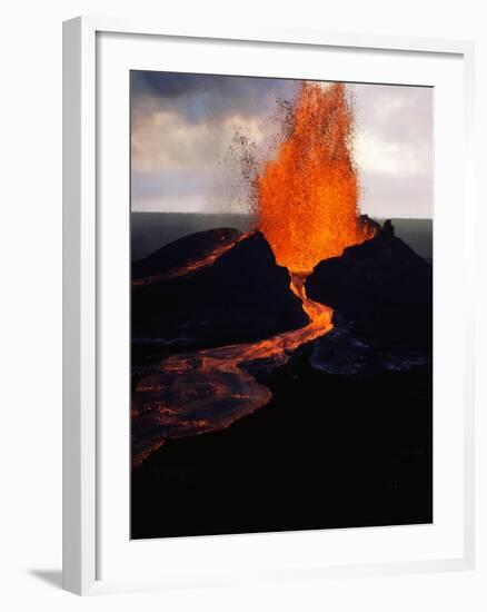 Puu Oo Crater Erupting-Jim Sugar-Framed Photographic Print