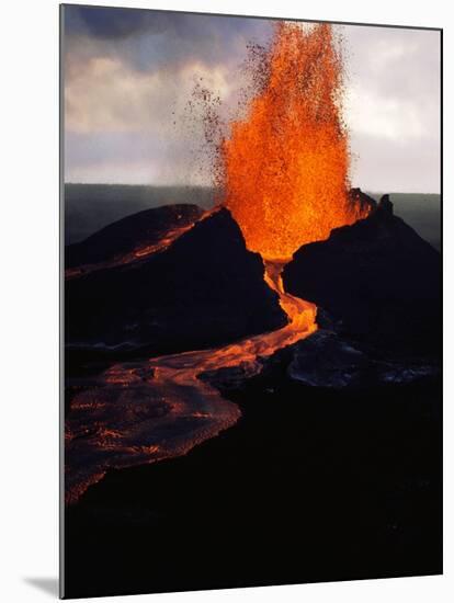 Puu Oo Crater Erupting-Jim Sugar-Mounted Photographic Print