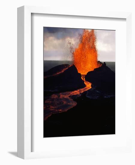 Puu Oo Crater Erupting-Jim Sugar-Framed Photographic Print