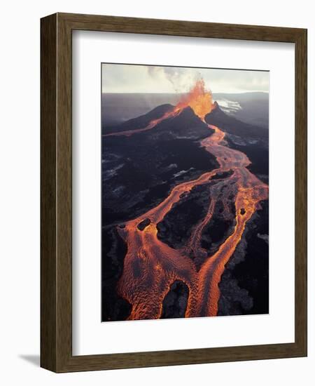 Puu Oo Crater Erupting-Jim Sugar-Framed Photographic Print