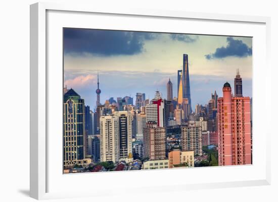 Puxi Pudong Buildings World Financial Center Jinmao Tower Modern Skyscrapers Shanghai, China-William Perry-Framed Photographic Print