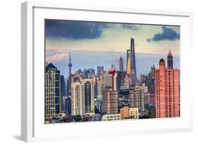 Puxi Pudong Buildings World Financial Center Jinmao Tower Modern Skyscrapers Shanghai, China-William Perry-Framed Photographic Print