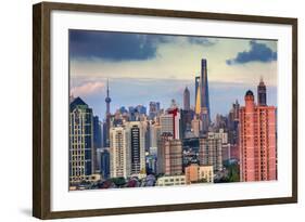 Puxi Pudong Buildings World Financial Center Jinmao Tower Modern Skyscrapers Shanghai, China-William Perry-Framed Photographic Print