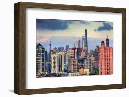 Puxi Pudong Buildings World Financial Center Jinmao Tower Modern Skyscrapers Shanghai, China-William Perry-Framed Photographic Print