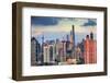 Puxi Pudong Buildings World Financial Center Jinmao Tower Modern Skyscrapers Shanghai, China-William Perry-Framed Photographic Print