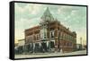 Puyallup, Washington - Meridian and Stewart Street Intersection View-Lantern Press-Framed Stretched Canvas