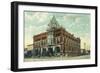 Puyallup, Washington - Meridian and Stewart Street Intersection View-Lantern Press-Framed Art Print