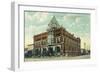 Puyallup, Washington - Meridian and Stewart Street Intersection View-Lantern Press-Framed Art Print