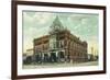 Puyallup, Washington - Meridian and Stewart Street Intersection View-Lantern Press-Framed Premium Giclee Print