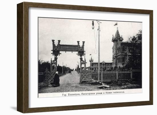 Pyatigorsk Street and a Hotel, Yessentuki, Russia, 1900s-null-Framed Giclee Print