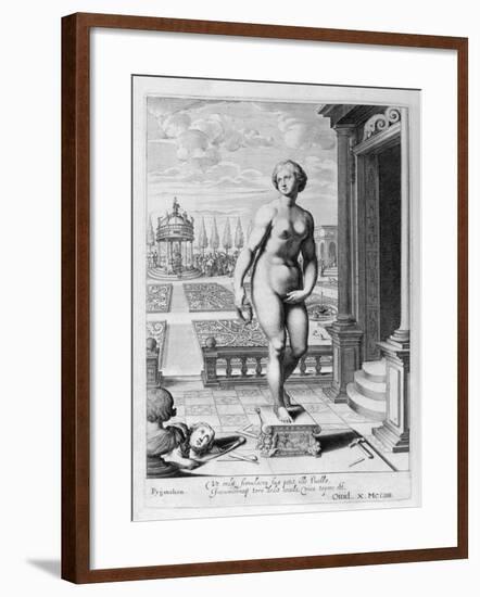 Pygmalion Is Enamoured with a Statue He Has Made, 1655-Michel de Marolles-Framed Giclee Print