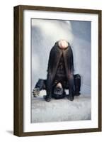 Pygmy, Bonobo Chimpanzee Mooning Keeper for Attention-null-Framed Photographic Print
