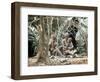 Pygmy Women and Children Outside Huts, Central African Republic, Africa-Ian Griffiths-Framed Photographic Print