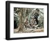 Pygmy Women and Children Outside Huts, Central African Republic, Africa-Ian Griffiths-Framed Photographic Print