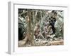 Pygmy Women and Children Outside Huts, Central African Republic, Africa-Ian Griffiths-Framed Photographic Print