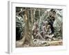 Pygmy Women and Children Outside Huts, Central African Republic, Africa-Ian Griffiths-Framed Photographic Print