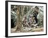 Pygmy Women and Children Outside Huts, Central African Republic, Africa-Ian Griffiths-Framed Photographic Print