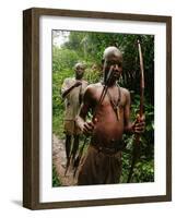 Pygmy Young Men Armed with Bows and Arrows Hunt-null-Framed Photographic Print