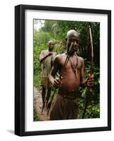 Pygmy Young Men Armed with Bows and Arrows Hunt-null-Framed Photographic Print