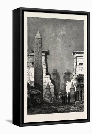 Pylons and Obelisk of Rameses II, at Luksor, Egypt, 1879-null-Framed Stretched Canvas