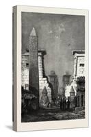 Pylons and Obelisk of Rameses II, at Luksor, Egypt, 1879-null-Stretched Canvas