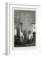 Pylons and Obelisk of Rameses II, at Luksor, Egypt, 1879-null-Framed Giclee Print