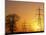 Pylons And Power Lines At Sunset-David Parker-Mounted Photographic Print