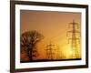 Pylons And Power Lines At Sunset-David Parker-Framed Photographic Print