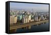 Pyongyang and the River Taedong, Pyongyang, Democratic People's Republic of Korea (DPRK), N. Korea-Gavin Hellier-Framed Stretched Canvas