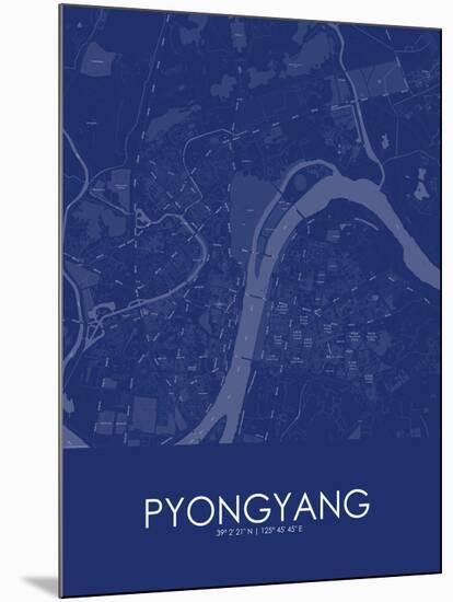 Pyongyang, Korea, Democratic People's Republic of Blue Map-null-Mounted Poster