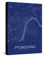 Pyongyang, Korea, Democratic People's Republic of Blue Map-null-Stretched Canvas