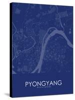 Pyongyang, Korea, Democratic People's Republic of Blue Map-null-Stretched Canvas