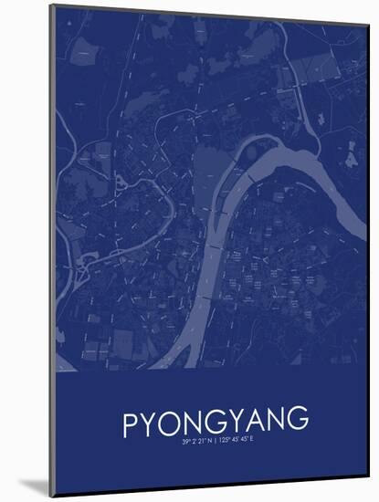 Pyongyang, Korea, Democratic People's Republic of Blue Map-null-Mounted Poster