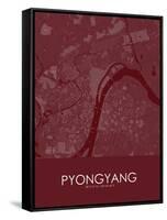 Pyongyang, Korea, Democratic People's Republic of Red Map-null-Framed Stretched Canvas